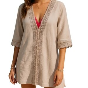 NEW! SEASPICE Beige Swimwear Swim Cover Up Medium.